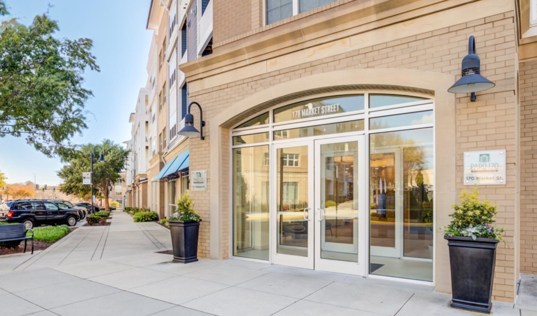 A perfect fit for the whole family leasing office exterior entrance