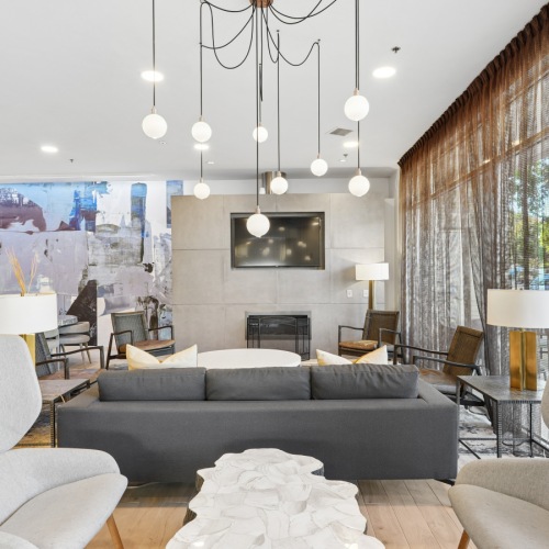 Rooftop Lounge with tv and plush seating